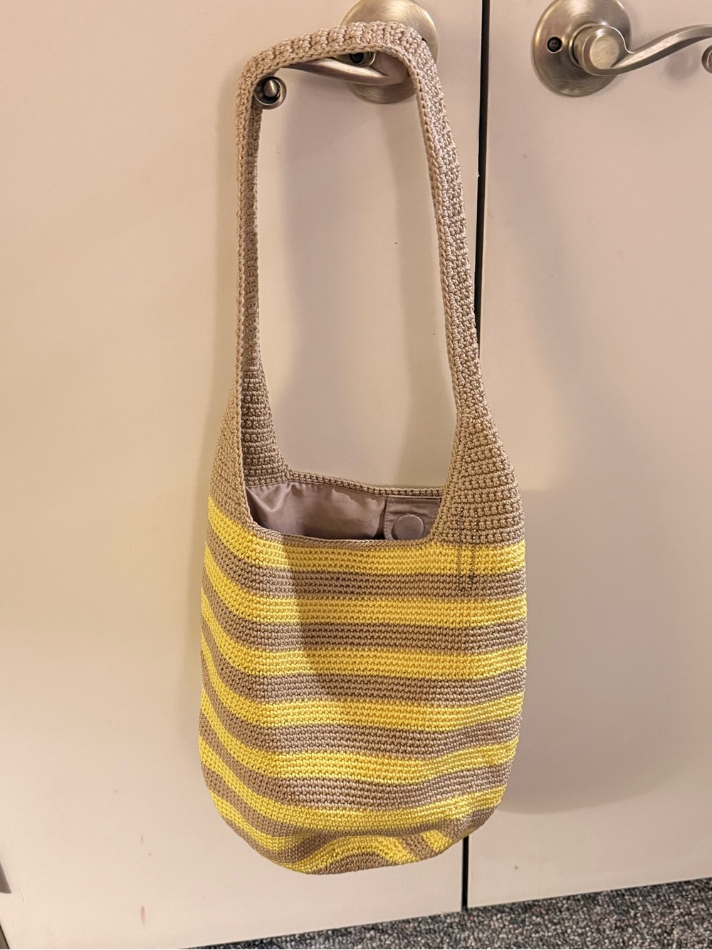 The Sak Yellow and Tan Crochet Shoulder Bag - Picture 2 of 7